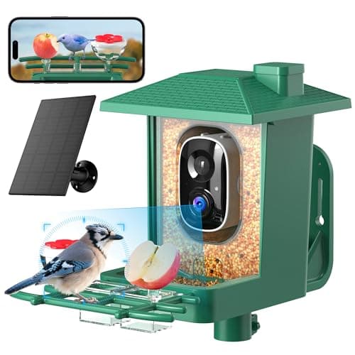 Bird Feeder with Camera Outdoor Solar: Smart Birdfeeder with AI Recognition - 2K HD Live Stream Video Camera for Outside Wild Birds Garden Decor - Bird Lover Gifts - Image 1