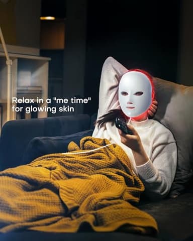 NEWKEY Red Light Therapy Mask for Face,7 Colors LED Face Mask Light Therapy, At-Home Photon Skin Care Beauty Mask for Anti Wrinkles Acne Reduction - Image 7