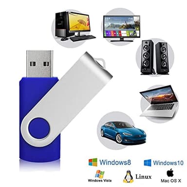 Aiibe 10 Pack 64GB USB 2.0 Flash Drive - Blue (10 Pack, 64GB) - Image 6