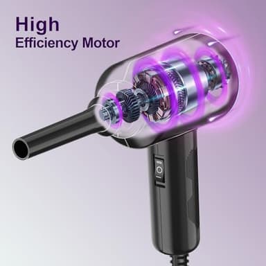 Meudeen Air Duster - Compressed Air - 5.74 oz High Power Cleaning for Computer - PC - 2 Gear Air Blower (Black Purple) - Image 5