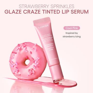LANEIGE Glaze Craze Tinted Lip Serum, Strawberry Sprinkles: Hydrating Serum for Glossy,Nourished Lips with Plumping Polypeptides,0.42 oz - Image 7