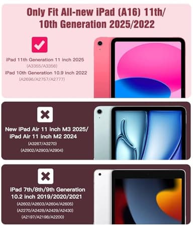 TiMOVO Case for iPad (A16) 11th Generation 11 Inch 2025, iPad 10th Generation Case 2022 with Screen Protector, Heavy Duty Shockproof Rugged Protective Cover, Watermelon Pink - Image 2