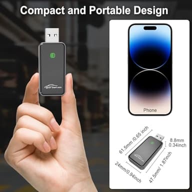 Wireless Carplay Adapter Converts Wired to Wireless Carplay Dongle for Wireless Control Plug & Play Carplay Fit for iPhone 6 or Above & Apple iPhone iOS 10+ Black (Carplay) - Image 4