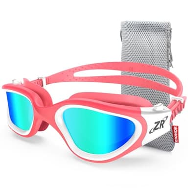 ZIONOR Swim Goggles, Upgraded G1 Polarized Swimming Goggles UV Protection Anti-fog Adjustable Strap for Men Women Adult Indoor or Outdoor (Polarized Light Mirror Gold Lens) - Image 1