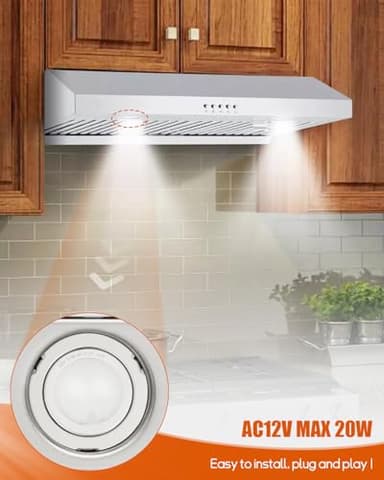 ULXIOM SB02300798 Range Hood Led Light Fit for Broan Nutone PM500 PM500SS EE55000 Series, Lighting Bulb AC12V MAX 20W (2 Pack) - Image 6