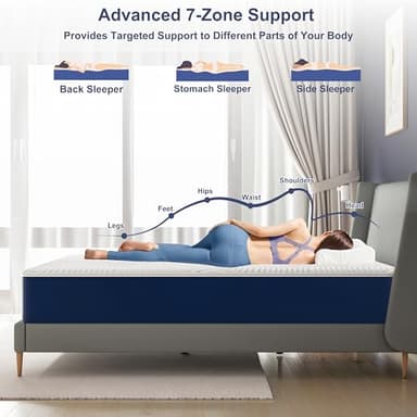 PurrJoys 12 Inch Firm Queen Mattress,Queen Size MattressCooling Memory Foam with Washable Zipper Cover, Pressure Relief & Firm Support, Easy Setup - Image 3