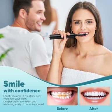 Tooth Polisher, Rechargeable Teeth Polisher with 5 Brush Heads, 4 Speed Modes, Tooth Whitening Kit for Cleaning and Polishing, LED Light, 3 Polish Pastes, IPX6 Waterproof Teeth Cleaning Tools, Black - Image 8