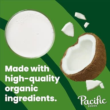 Pacific Foods Organic Unsweetened Coconut Milk, Plant Based Milk, 32 oz Carton (12 Pack) - Image 4