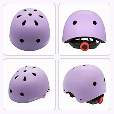 CELOID Kids Helmet Pad Set,Adjustable Kids Skateboard Bike Helmet Knee & Elbow Pads Wrist Guards 5-8 Years Kid Protective Gear Set for Girls Boys Bicycle Bike Roller Skating Scooter Rollerblade Sport - Image 3