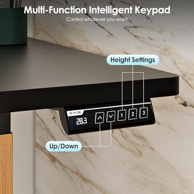 Monomi Electric Standing Desk, 55x24 Inches Height Adjustable Sit Stand up Desk, Large Ergonomic Home Office Desk with Memory Preset Controller,Black - Image 5