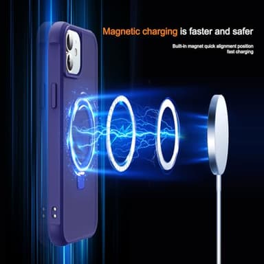 SKYLMW Compatible with iPhone 12 Case & iPhone 12 Pro Case with Invisible Magnetic O-Ring Stand Translucent Phone Cases 6.1" [Compatible with Mag-Safe][Great Grip Feeling], Navy - Image 3