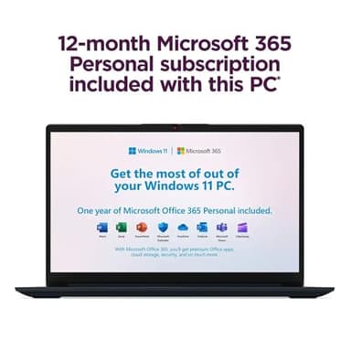 Lenovo 15.6" IdeaPad 1 Laptop | 20GB RAM | Dual Storage: 256GB SSD + 128GB eMMC | Wi-Fi 6 | USB-C | 1-Year Microsoft Office 365 | Intel Dual-Core | HD Display | Windows 11 | w/WOWPC Recovery USB - Image 3