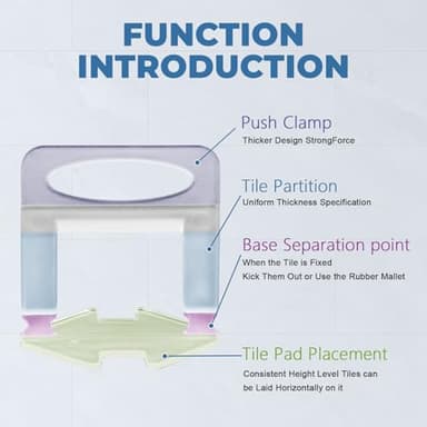 Eunice Tile Spacers 1/16，2000 Pcs DIY Tile Leveling System Clips for Professional Leveler Ceramic Tile and Stone Installation - Image 4