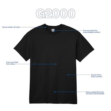Gildan Men's Ultra Cotton T-Shirt, Style G2000, Multipack, Black (2-Pack), X-Large - Image 4