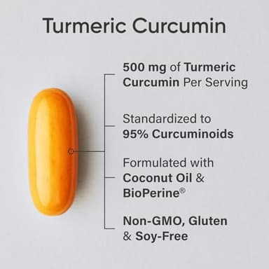 Sports Research Turmeric Curcumin C3 Complex - Softgels with Bioperine Black Pepper Extract & Organic Coconut Oil, Standardized 95% Curcuminoids - Non-GMO Verified & Gluten Free - 500mg, 120 Count - Image 2