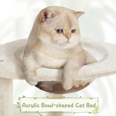Yaheetech 54in Rattan Cat Tree, Modern Tower with Breathable Woven Condo, Scratching Posts & Washable Cushions, Naturally Cool in Summer, Cute Furniture for Indoor Cats - Image 6