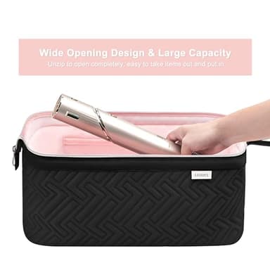 Leudes Hair Tools Travel Bag for Shark Flexstyle Carrying Case Portable Shark Hair Air Wrap Dryer Case Waterproof Dustproof Flat Curling Iron Travel Organizer (Black) - Image 6