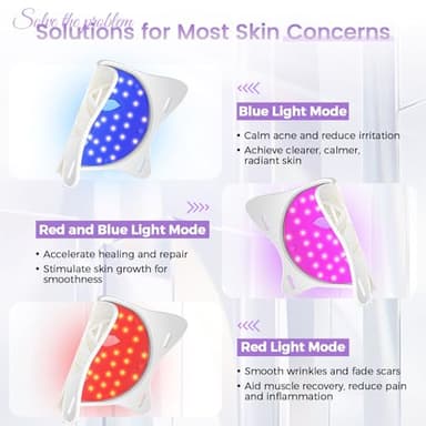 Lovsheme Red Light Therapy for Face, LED Face Mask Light Therapy, Red Light Therapy Mask for Acne, Wrinkles and Skin Rejuvenation, 320 LEDS, 3 Modes, 10-Min Auto Off, Eye Protection Included - Image 3