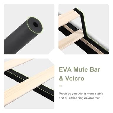 Feonase Queen Size Bed Frame with Diamond Tufted Wingback Headboard, Upholstered Platform Bed, Sturdy Wooden Slats Support, Noise-Free, No Box Spring Needed, Easy Assembly, White - Image 6