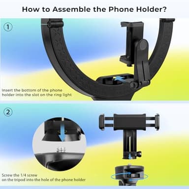 Aureday 14'' Selfie Ring Light with 62'' Tripod Stand and Phone Holder, Dimmable LED Phone Ringlight for Makeup/Video Recording/Photography, Circle Lighting for All Cell Phones&Lightweight Cameras - Image 7
