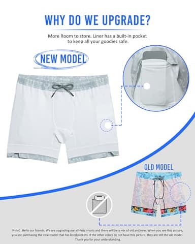 maamgic Mens 5" Gym Running Shorts for Men 2 in 1 Quick Dry Workout Athletic Shorts Notation Grey X-Small - Image 3