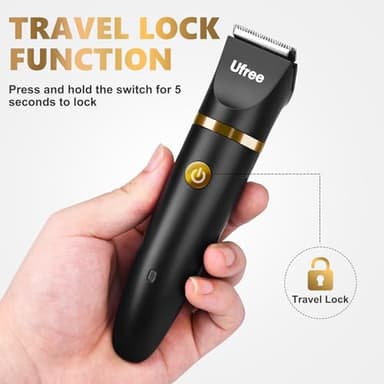 Ufree Body Hair Trimmer for Women, Manscape Pubic Hair Trimmer, 3 in 1 Body Grooming Kit for Lady, Waterproof Body Electric Shaver Razor, Grooming for Face and Body, Gifts for Women, Black - Image 5