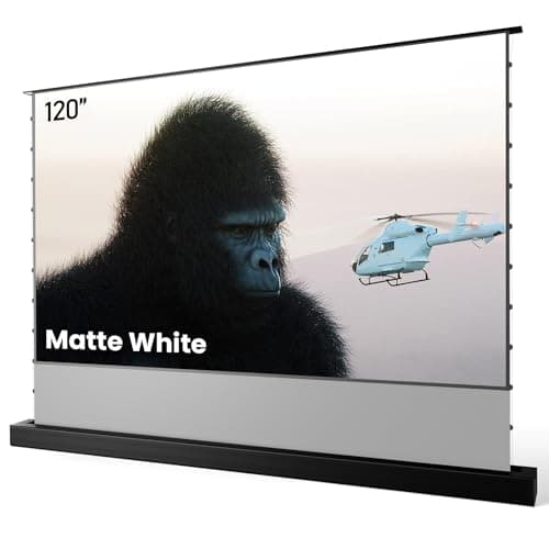 AWOL VISION 120" Motorized Rising Matte White Projector Screen for Long Short Ultra Short Throw Projector, Floor Stand Indoor Outdoor Theater Screen, 170°+ Viewable 4K/8K Ultra HD MW-F220 - Image 1