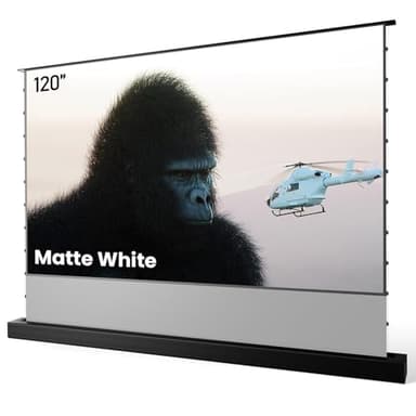 AWOL VISION 120" Motorized Rising Matte White Projector Screen for Long Short Ultra Short Throw Projector, Floor Stand Indoor Outdoor Theater Screen, 170°+ Viewable 4K/8K Ultra HD MW-F220 - Image 1