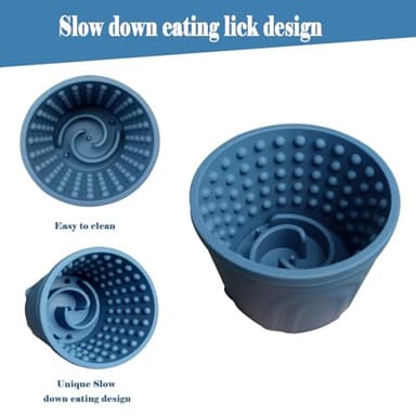 Dog Slow Feeder Lick Bowl, Non-Slip Slow Dog Eating Bowl, Long Lasting Silicone Anti-chocking Treat Dispenser, Easy to Clean & Durable Pet Dish (M) - Image 2