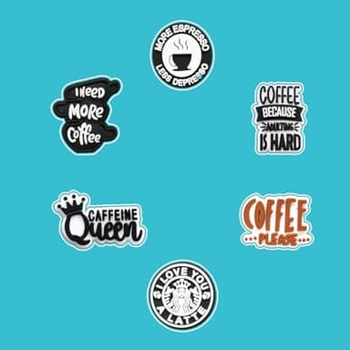 Coffee Shoe Charms for Croc, Coffee Shoe Decoration for Shoes Bracelet Wristband Clog Sandals Birthday Party Favors - Image 5