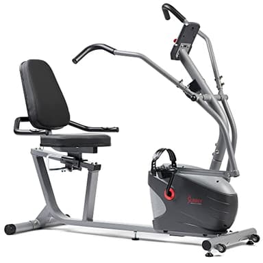 Sunny Health & Fitness Compact Performance Recumbent Bike with Dual Motion Arm Exercisers, Quick Adjust Seat & Exclusive SunnyFit® App Enhanced Bluetooth Connectivity - SF-RB420032 Gray - Image 7