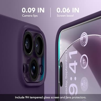 GONEZ for iPhone 14 Pro Case, Compatible with Magsafe, with Screen Protector + Camera Lens Protector, Soft Anti-Scratch Microfiber Lining, Shockproof Liquid Silicone Phone Cover, Deep Purple - Image 6