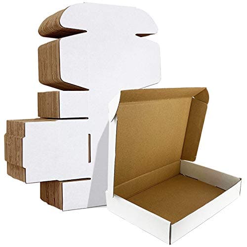 HORLIMER 11x8x2 inches Shipping Boxes Set of 25, White Corrugated Cardboard Box Literature Mailer - Image 1