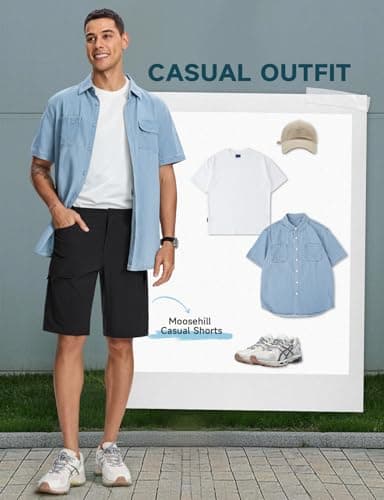 Moosehill Mens Cargo Hiking Shorts Lightweight Water Resistant for Casual Golf Work Tactical Fishing with 6 Pockets(Black, 30) - Image 9