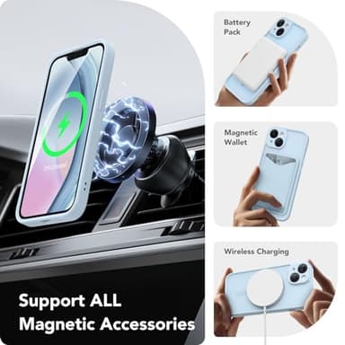 CAPRARO Magnetic for iPhone 14 Case, [Compatible with MagSafe] [Full Camera Protection] Shockproof Protective Slim Translucent Matte Phone Case for iPhone 14 6.1'', Light Blue - Image 3