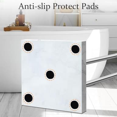 Kayfia 40" Standing Towel Rack with Weighted Marble Base, Width Adjustable & Taller Bathroom Towel Rack Stand, 3-Tier Towel Racks for Bathroom, Multiple Spaces Stainless Steel Brushed Finish - Image 5