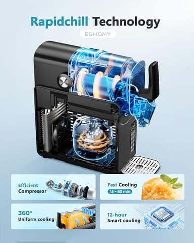 EUHOMY 86oz Slushie Machine, No Ice Needed Slushy Machine for Home, Professional Frozen Drink Maker, Self-Cleaning, 5 Preset Programs, Frozen Margaritas, Frappés, Milkshake. - Image 8