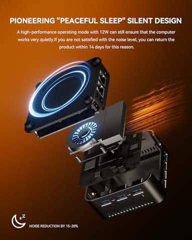 Intel Twin Lake N150(Upgraded N100) Mini PC, Mini Desktop PC with LPDDR5 12GB RAM 512GB M.2 2242 SSD, Mini Computers 4K Triple Display/Dual 2.5G LAN/WiFi5/BT5 for Office/Business - Image 5