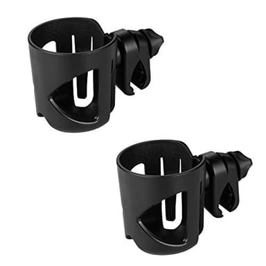 Accmor Universal Cup Holder, Stroller Cup Holder, 360° Rotatable Large Caliber Designed Bottle Holder for Stroller, Bike, Wheelchair, Walker, Scooter, Black - Image 1