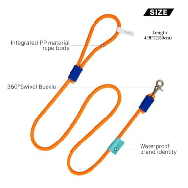Maogoublue 4.9FT Pet Dog Leash with Zinc Alloy Swivel Buckle,Strong Durable Leashes for Walking and Training, Pet Leash Featuring for Large Dogs Heavy Duty Medium Small Dogs (Purple) - Image 2