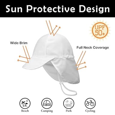 ECOSUMA 2 Pack Baby Boy Sun Hats 6-12 Months,12-24 Months Gray/White - Image 5