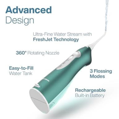 AquaSonic Water Flosser - Cordless Rechargeable Water Flossers for Teeth Cleaning - Waterproof Aqua Flosser, Portable Oral Irrigator for Dental Cleaning with 5 Jet Tips – Braces Home Travel - Image 4
