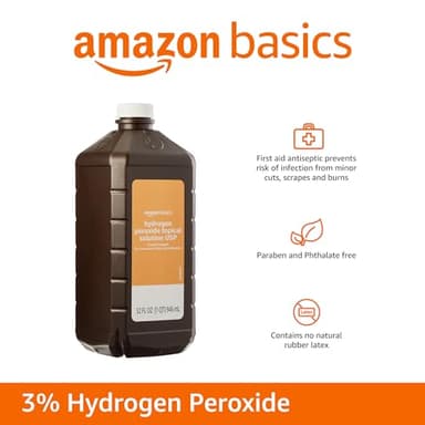 Amazon Basics Hydrogen Peroxide Topical Solution USP, First Aid Antiseptic for Cuts, Scrapes and Wound Disinfection, Pack of 1, 32 fl oz - Image 3