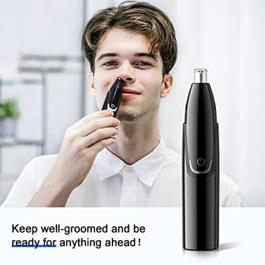 Rechargeable Ear and Nose Hair Trimmer - 2025 Professional Painless Eyebrow & Facial Hair Trimmer for Men Women, Powerful Motor and Dual-Edge Blades for Smoother Cutting Black - Image 6