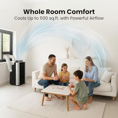 Whynter Portable Air Conditioner 14,000 BTU with Dual Hose Dehumidifier & Cooling Fan for 500 Sq Ft Rooms, Includes AC Unit Window Kit, ARC-14S (9,500 SACC) - Image 7