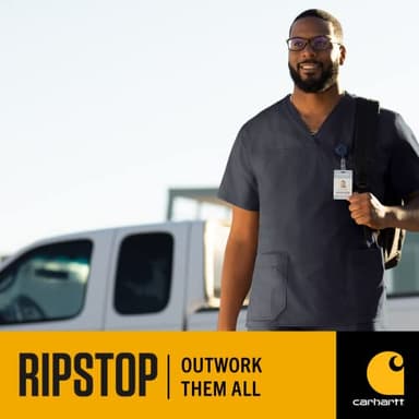 Carhartt Scrubs C54108 Men's Classic Fit Ripstop Boot Cut 8-Pocket Cargo Pant - X-Large - Navy - Image 5