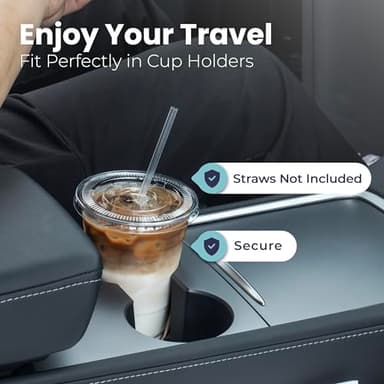 Fit Meal Prep 50 Pack 32 oz Clear Plastic Cups with Flat Lids, Disposable Iced Coffee Cups, BPA Free Premium Crystal Smoothie Cup for Party, Lemonade Stand, Cold Drinks, Juice, Milkshake - Image 6