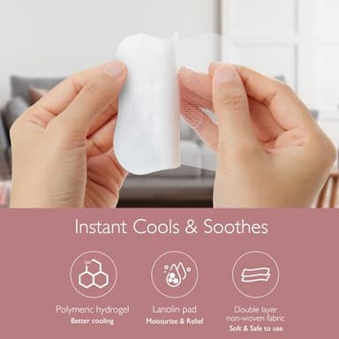 Momcozy Hydrogel Nipple Pads with Soothing Lanolin, Soothies Gel Nursing Pads Provide Instant Cooling Relief, Breastfeeding Essentials, 6 PCS - Image 2