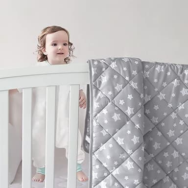 Baby Blanket for Boys and Girls, Soft Cozy Toddler Comforter Quilted with Grey Star Print, Ultra Soft and Comfortable Down Alternative Crib Comforter, 39x47 Inches - Image 6