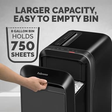 Fellowes Mfg Co. 5015401 Powershred LX220 20 Manual Sheet Capacity Micro-Cut Shredder - Black - Image 7